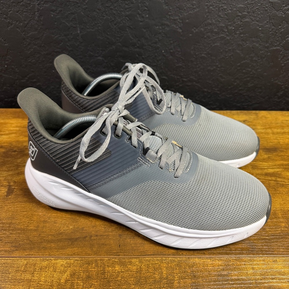 FootJoy Flex 56288 Grey Mesh Spikeless Golf Shoes Mens 10 Wide